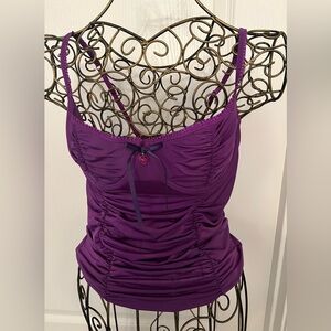 Victoria's Secret Purple Satin Top with Heart Accent